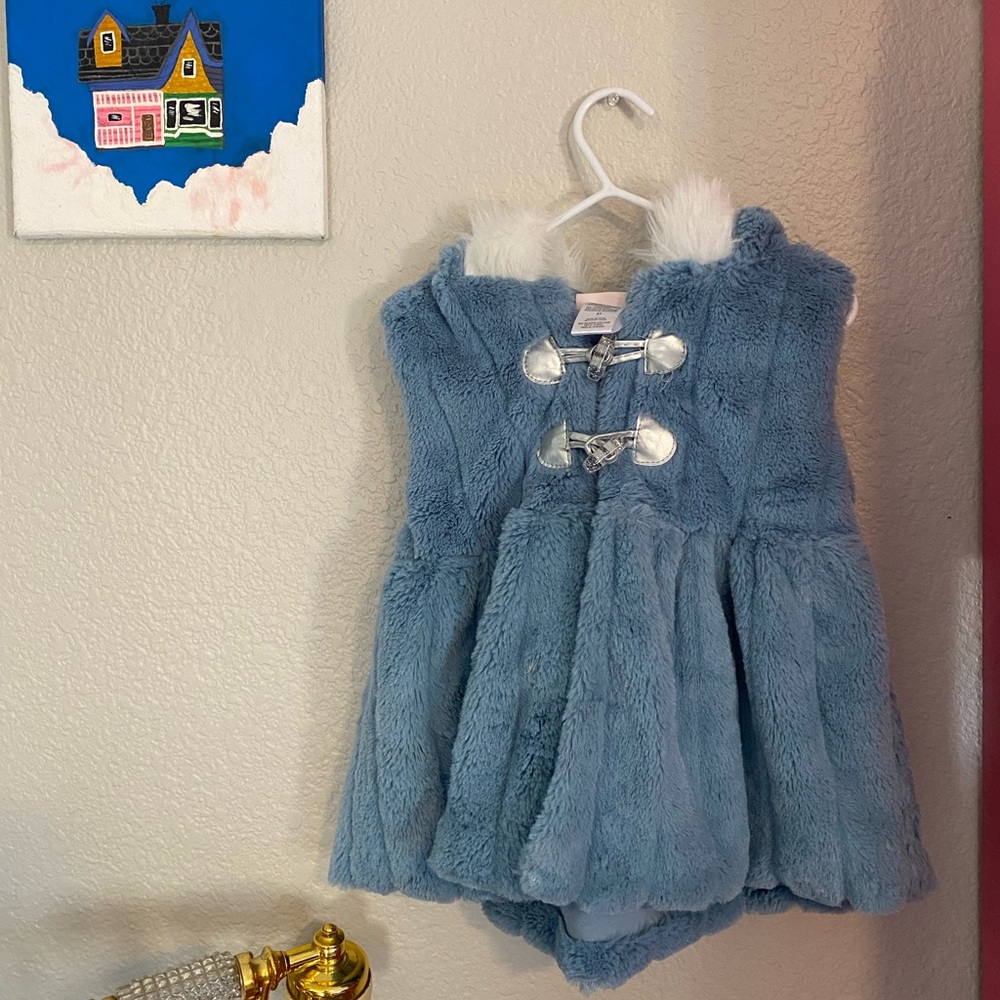 Little Lass Blue Fur Vest | 3T